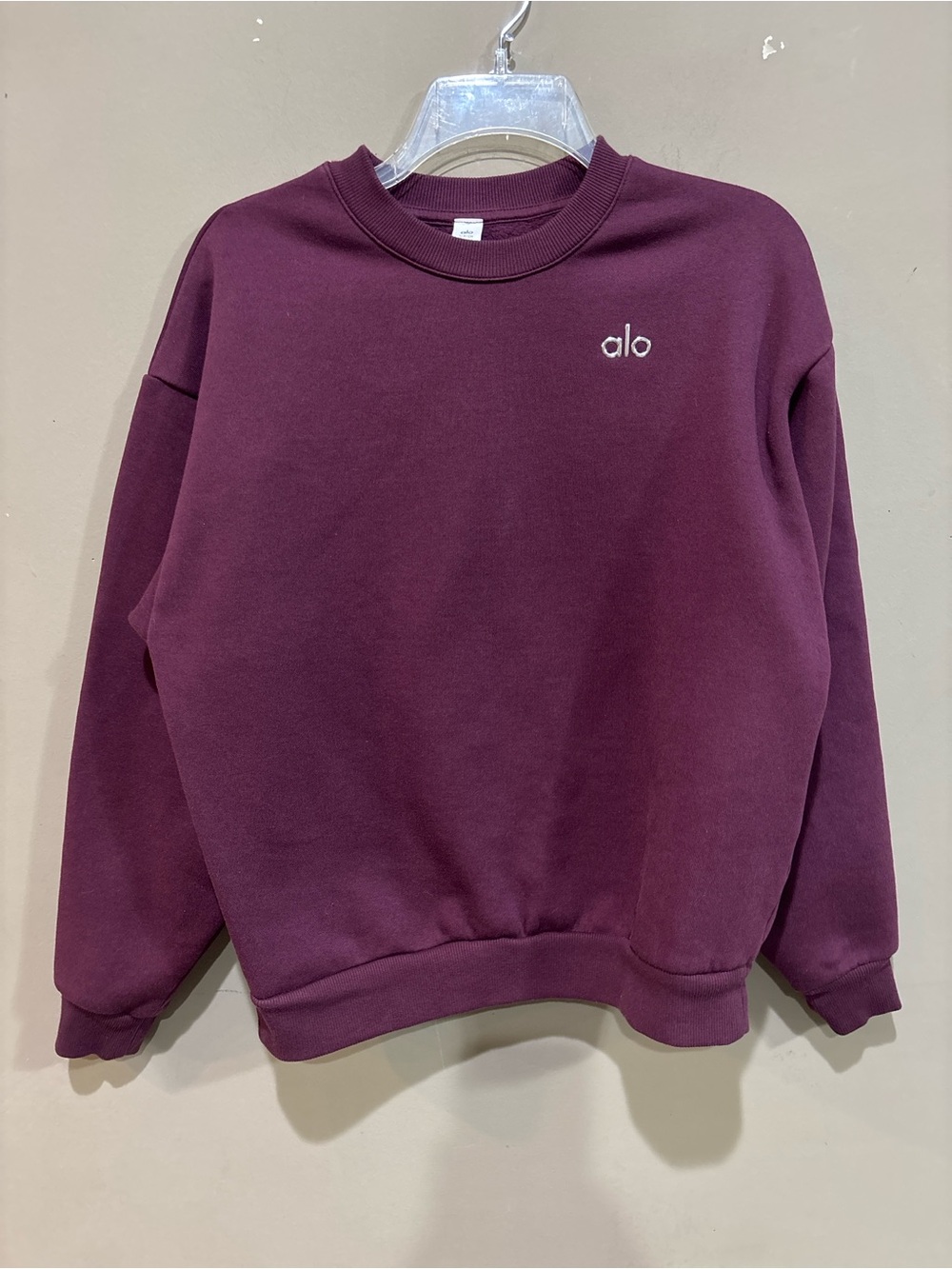 Alo Yoga Accolade Crewneck Sweatshirt Burgundy Size Small - Picture 2 of 7